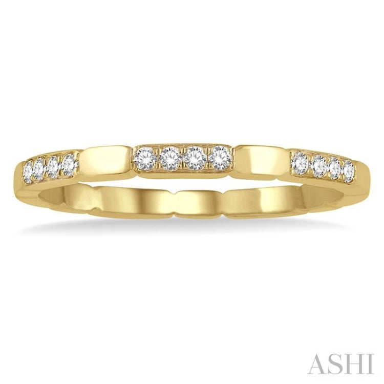 1/10 Ctw Round Cut Diamond Block Stackable Ring in 14K Yellow Gold