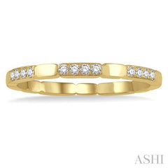 1/10 Ctw Round Cut Diamond Block Stackable Ring in 14K Yellow Gold