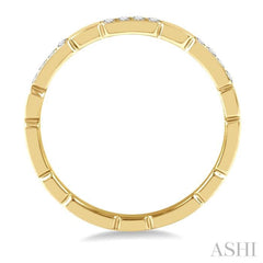 1/10 Ctw Round Cut Diamond Block Stackable Ring in 14K Yellow Gold