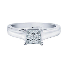 14K 0.20ct Diamond Princess-Cut Solitaire-Ring