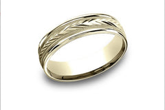14Y-6.5MM Light-Comfort-Fit Round-Edged-Harvest-Milgrain Wedding-Band Size-10