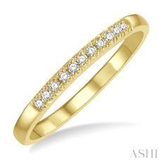 14k .10ct-Diamond Round-Cut-Prong-Set Wedding Band