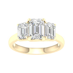 14K 3.00ct H-Color/VS-Clarity Lab-Diamond Past-Present-future/Ring