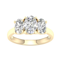 14K 3.00ct H-Color/VS-Clarity Lab-Diamond Past-Present-future/Ring