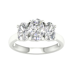 14K 3.00ct H-Color/VS-Clarity Lab-Diamond Past-Present-future/Ring
