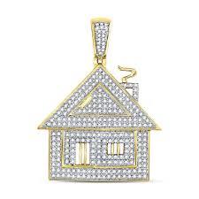 10k .42ct-Diamond Traphouse Pendant