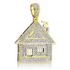 10k .42ct-Diamond Traphouse Pendant