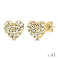 10K 0.10ct Diamond Heart Earring