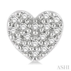 10K 0.10ct Diamond Heart Earring