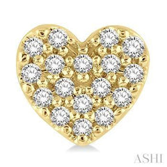 10K 0.10ct Diamond Heart Earring