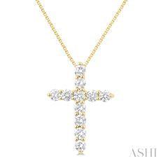 14K 0.33Ct Diamond Cross Pendant