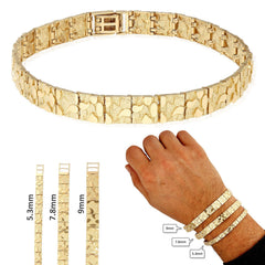 10K 4MM-8.5" Nugget Bracelet