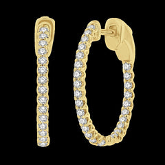 14K 1.50ct Diamond Hoop Earrings