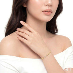 1/4 Ctw Marquise & Trio Circular Mount Round Cut Diamond Fashion Bracelet in 10K Yellow Gold