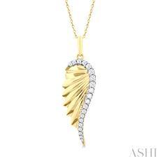 10K 0.20ct Diamond Angel-wing Pendant