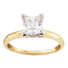 14K 1.00ct Diamond Solitaire Princess-Ring