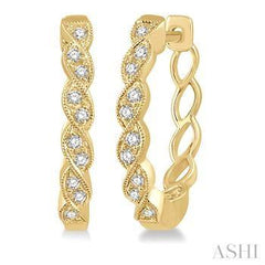 10K 0.15ct Diamond Hoop Earring