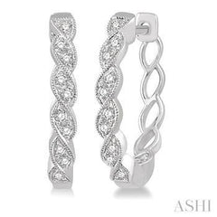 10K 0.15ct Diamond Hoop Earring