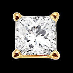 14k 1.43ct-Diamond Princess-Cut Solitaire Earrings