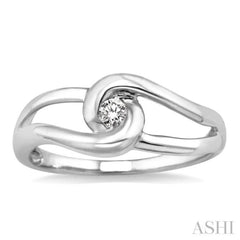 1/20 Ctw Round Cut Diamond Ring in 10K White Gold