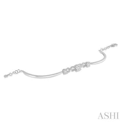 3/4 ctw Round Cut Diamond Lovebright Bracelet in 14K White Gold