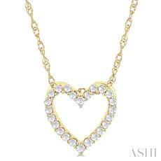 10K 0.10CT  Diamond Heart Pendant