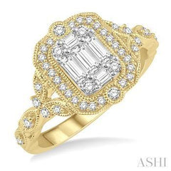 14K 0.56ct Dia Cluster Ring
