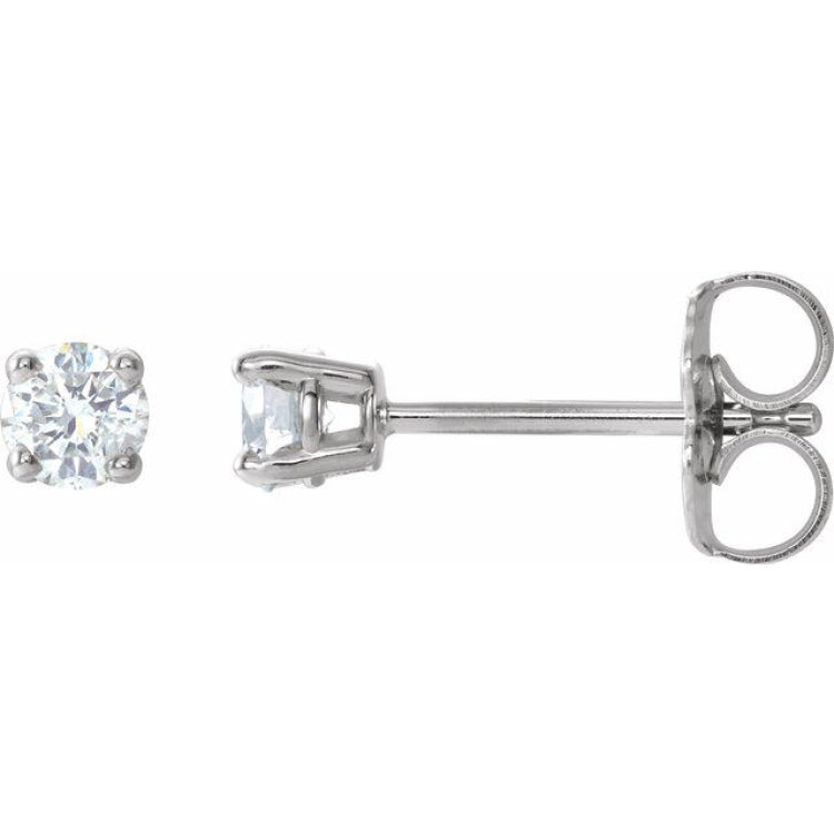 14K White 1/5 CTW Natural Diamond Stud Earrings