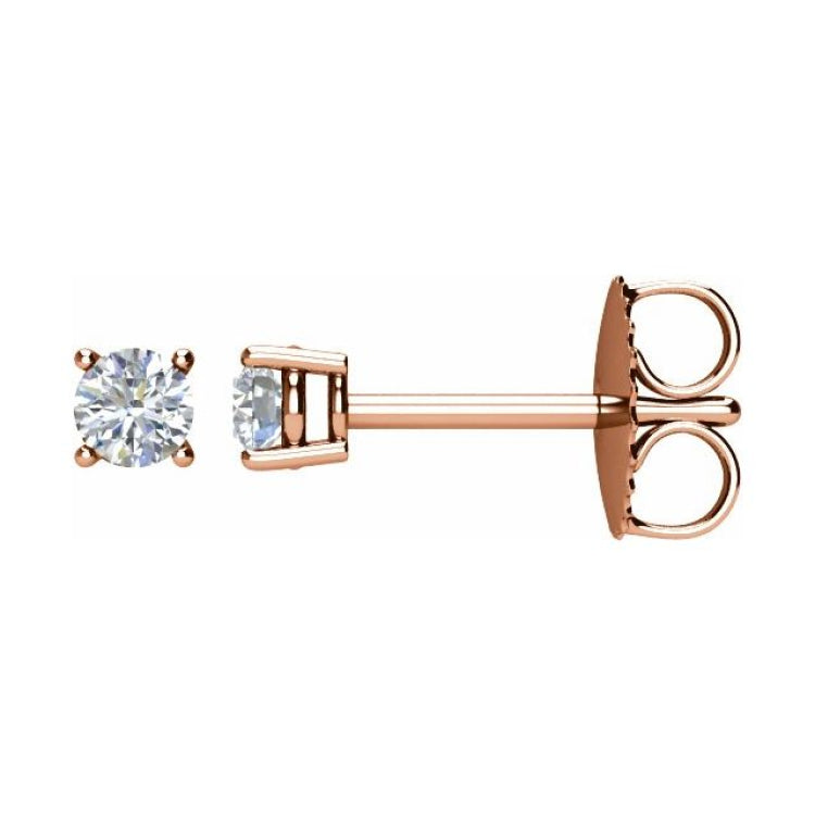14K Rose Gold 1/5 CTW Natural Diamond Earrings