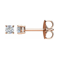 14K Rose Gold 1/5 CTW Natural Diamond Earrings