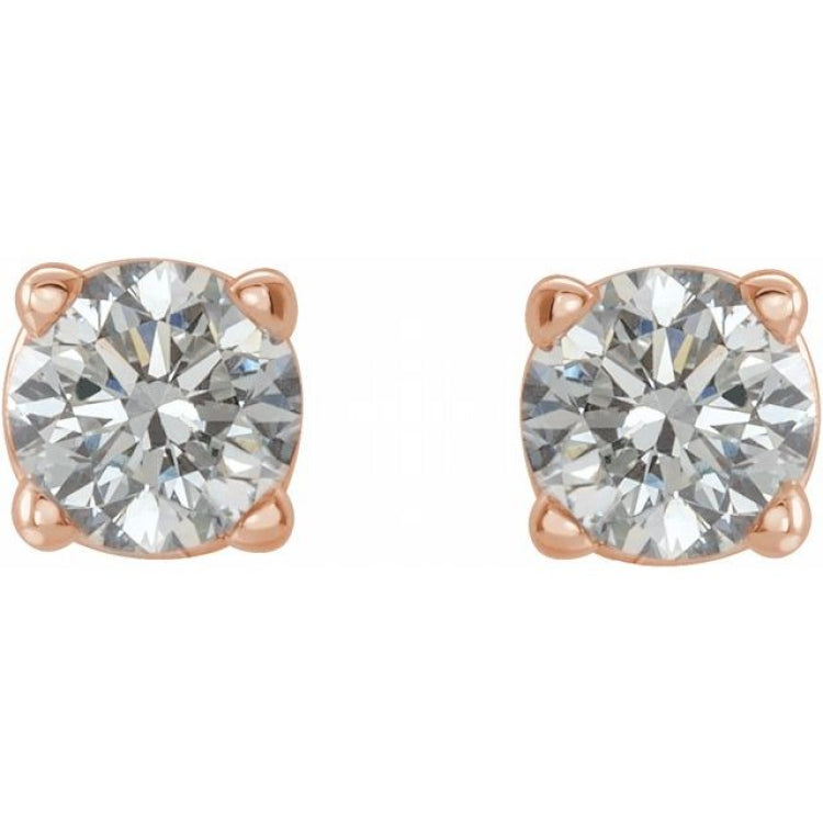 14K Rose Gold 1/5 CTW Natural Diamond Earrings