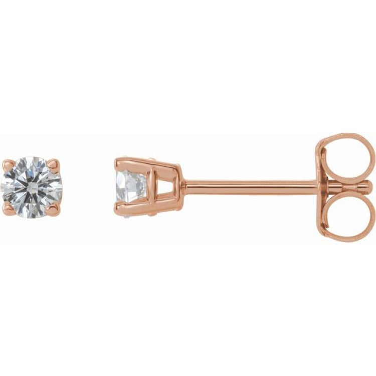 14K Rose Gold 1/4 CTW Natural Diamond Earrings
