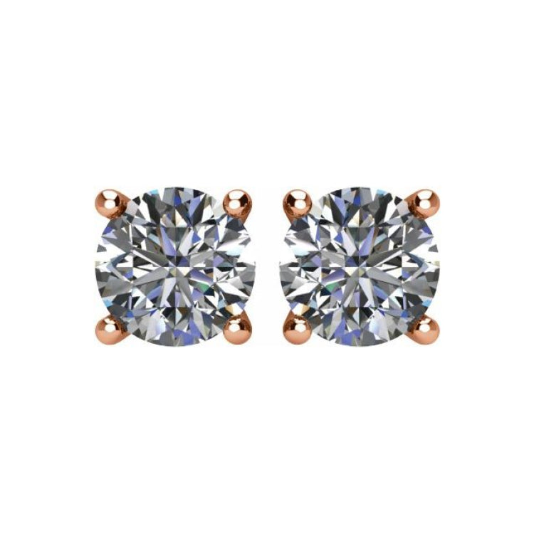 14K Rose 2 CTW Natural Diamond Stud Earrings