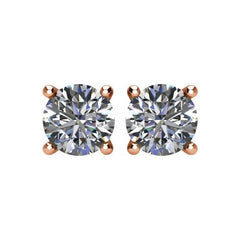 14K Rose 2 CTW Natural Diamond Stud Earrings