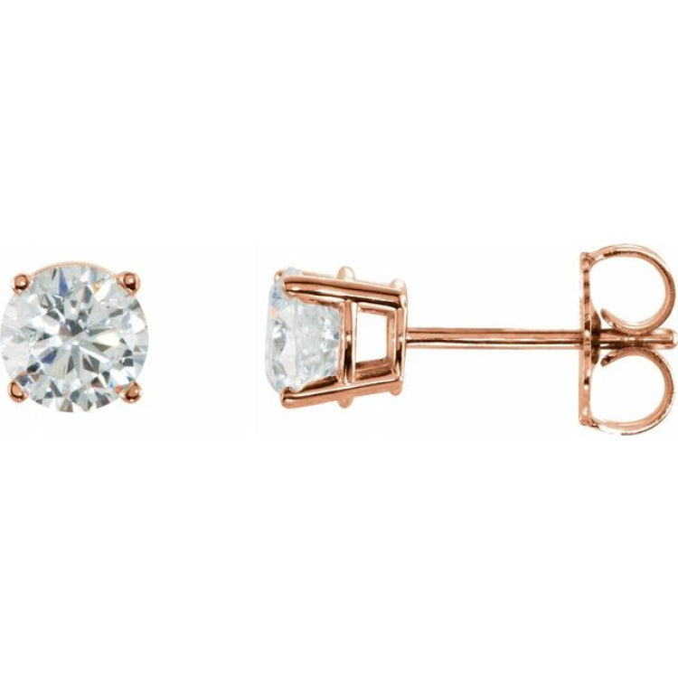14K Rose Gold 1 CTW Natural Diamond Earrings