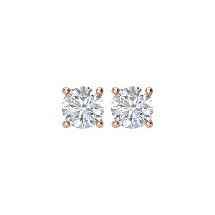 14K Rose Gold 1 CTW Natural Diamond Earrings
