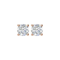 14K Rose 1 CTW Natural Diamond Stud Earrings