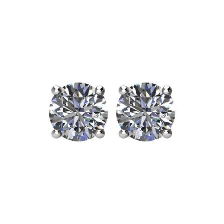 14K White Gold 1 1/2 CTW Natural Diamond Earrings