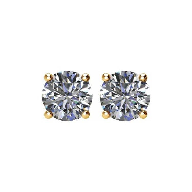 14K Yellow Gold 1 1/2 CTW Natural Diamond Earrings