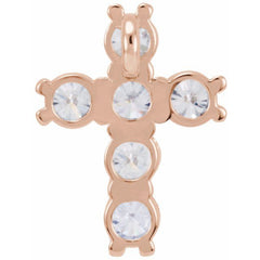 14K Rose 1/2 CTW Natural Diamond Cross Pendant