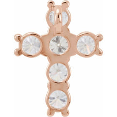 14K Rose 3/4 CTW Natural Diamond Cross Pendant