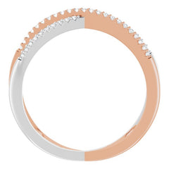 14K Rose/White 1/6 CTW Natural Diamond Criss-Cross Ring
