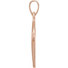 14K Rose Cross Pendant