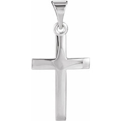 14K White Cross Pendant