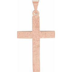 14K Rose Cross Pendant