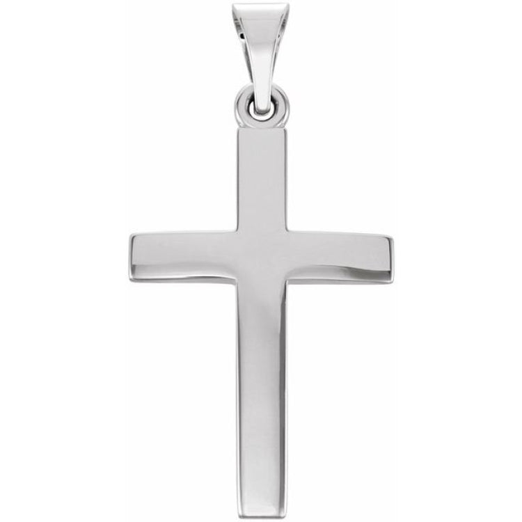 14K White Cross Pendant