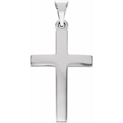 14K White Cross Pendant