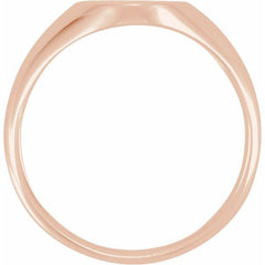 14K Rose 10x8 mm Oval Signet Ring