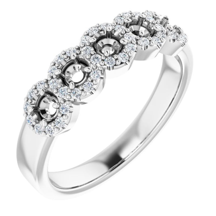 14K White 5/8 CTW Natural Diamond Anniversary Band
