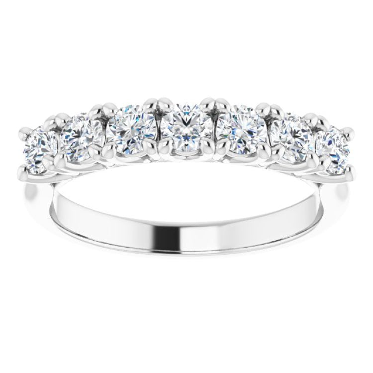 14K White 3/4 CTW Natural Diamond Seven-Stone Anniversary Band
